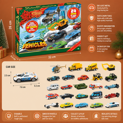 Christmas Die-Cast Car Advent Calendar for Kids