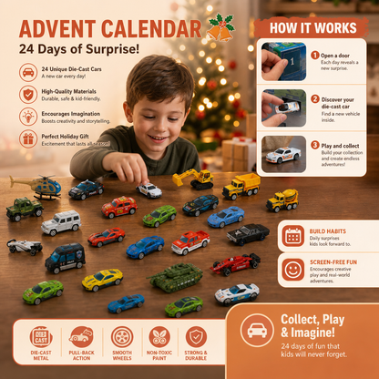 Christmas Die-Cast Car Advent Calendar for Kids