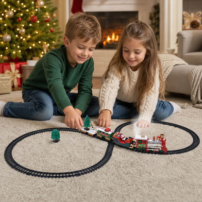 Kids’ Electric Train Set with Lights, Sounds & Steam Effects