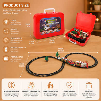 Kids’ Electric Train Set with Lights, Sounds & Steam Effects