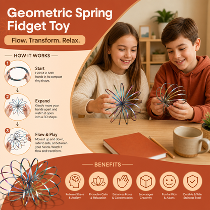 Geometric Spring Fidget Toy – Sensory Stress Relief Sculpture