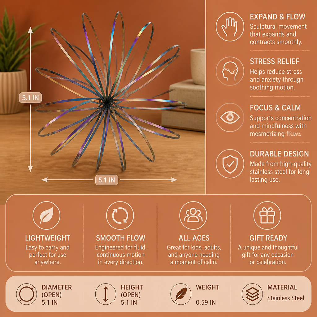 Geometric Spring Fidget Toy – Sensory Stress Relief Sculpture
