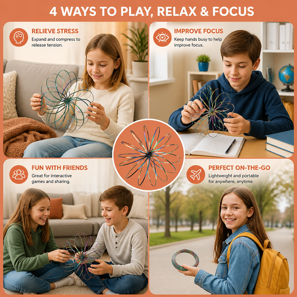 Geometric Spring Fidget Toy – Sensory Stress Relief Sculpture