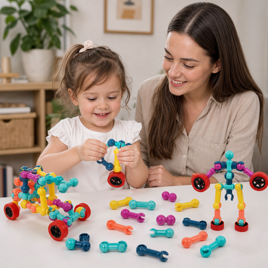 Educational DIY Building Set with Movable Joints