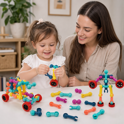 Educational DIY Building Set with Movable Joints