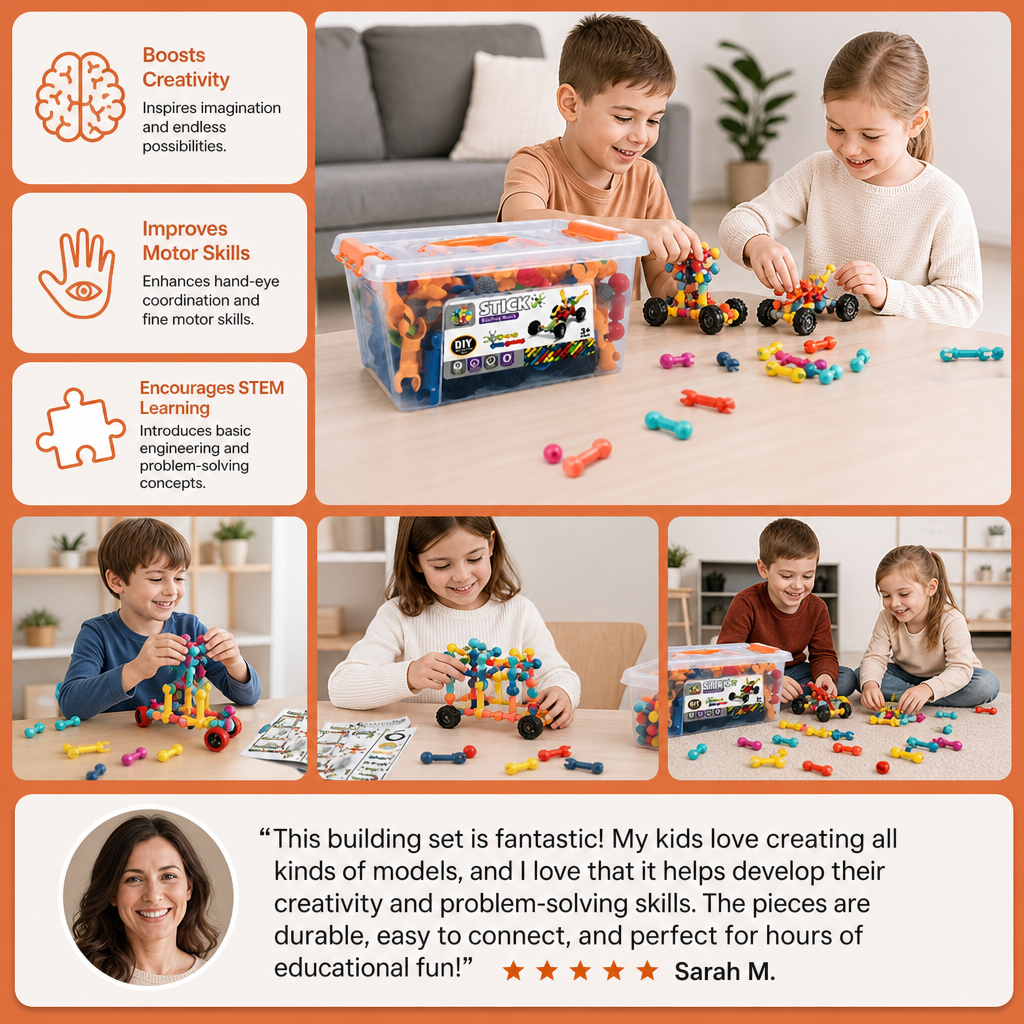 Educational DIY Building Set with Movable Joints