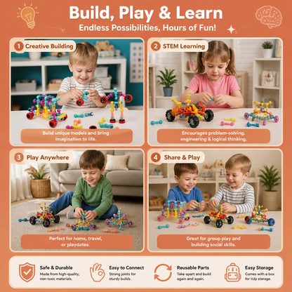 Educational DIY Building Set with Movable Joints