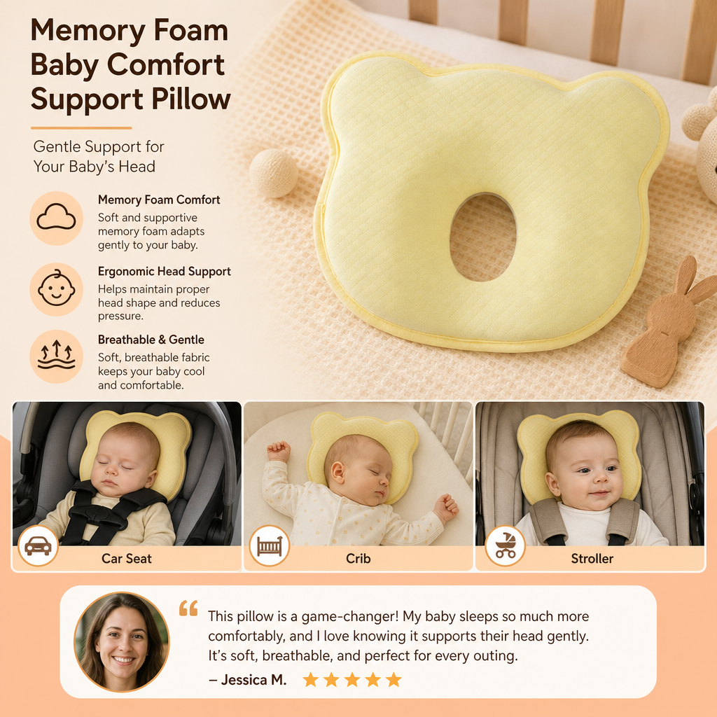 Memory Foam Baby Comfort Support Pillow