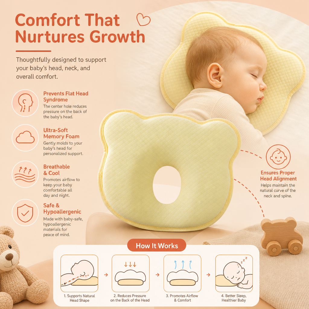 Memory Foam Baby Comfort Support Pillow