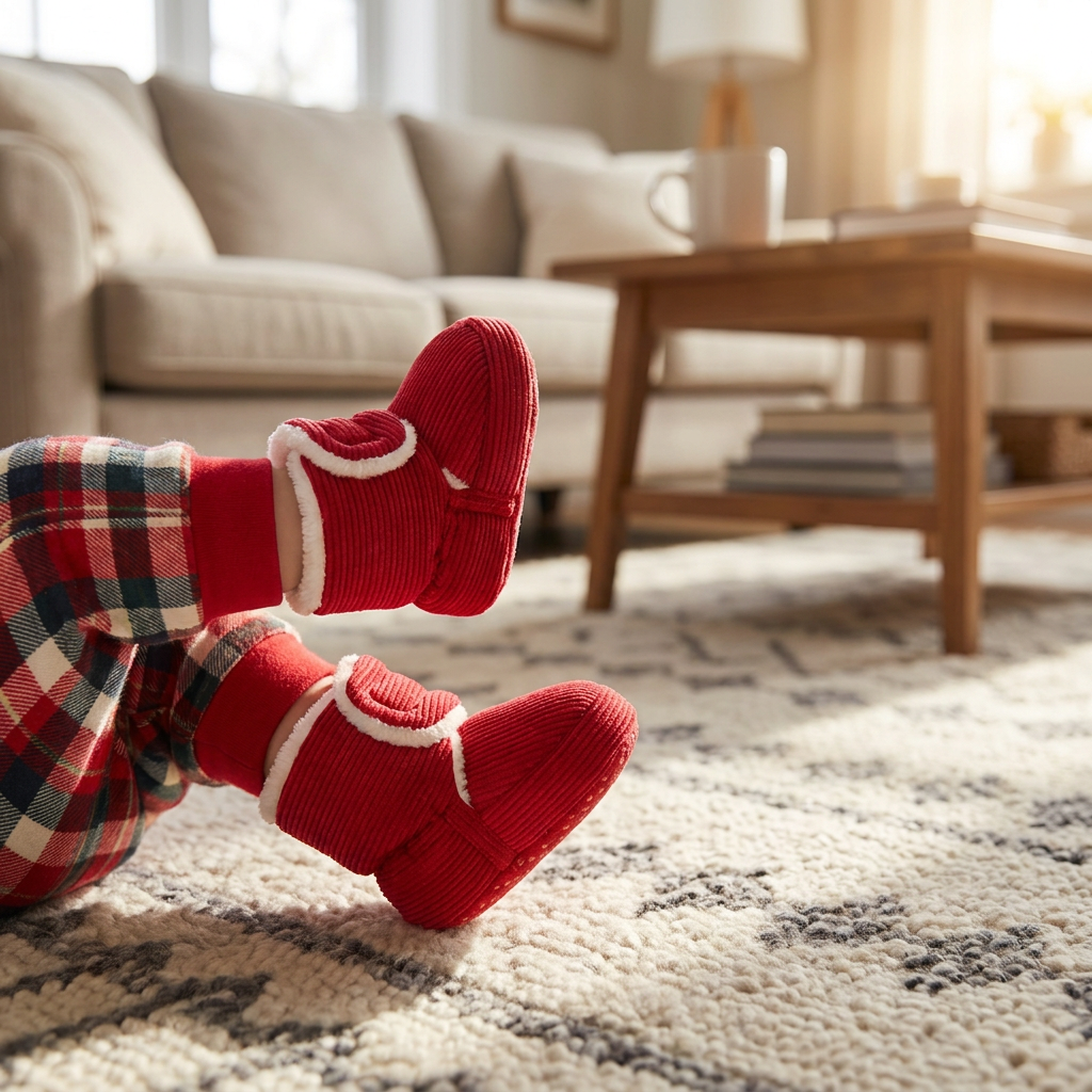 Warm & Cozy Plush Baby Booties with Soft, Non-Slip Soles
