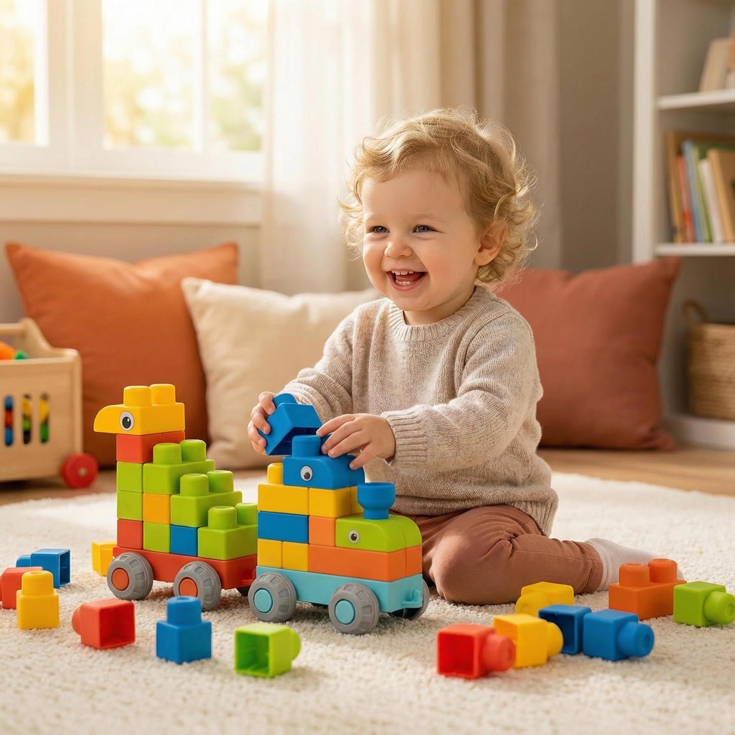 Children's Safe Rubber Building Blocks for Early Learning