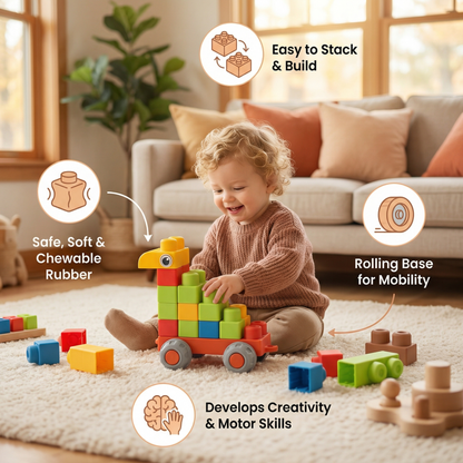 Children's Safe Rubber Building Blocks for Early Learning
