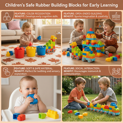 Children's Safe Rubber Building Blocks for Early Learning