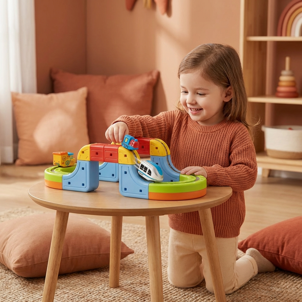 Magnetic Cube Tracks Train Children's Toy