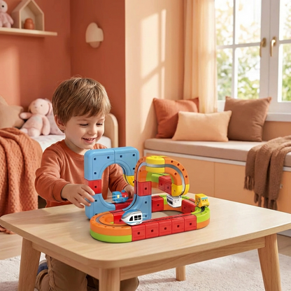 Magnetic Cube Tracks Train Children's Toy