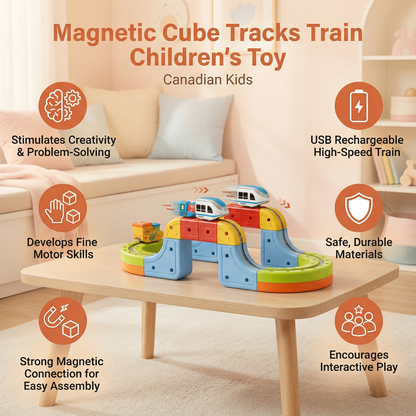 Magnetic Cube Tracks Train Children's Toy