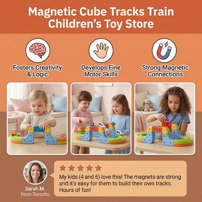 Magnetic Cube Tracks Train Children's Toy