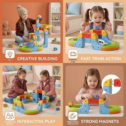 Magnetic Cube Tracks Train Children's Toy