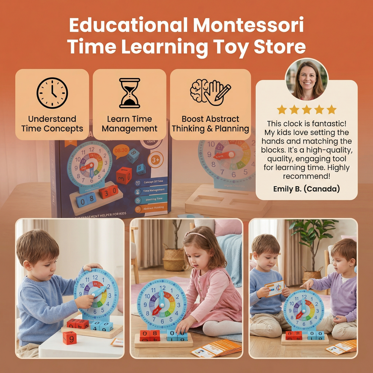 Educational Montessori Time Learning Toy