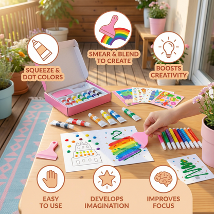Creative Rainbow Colors Smear Art Set