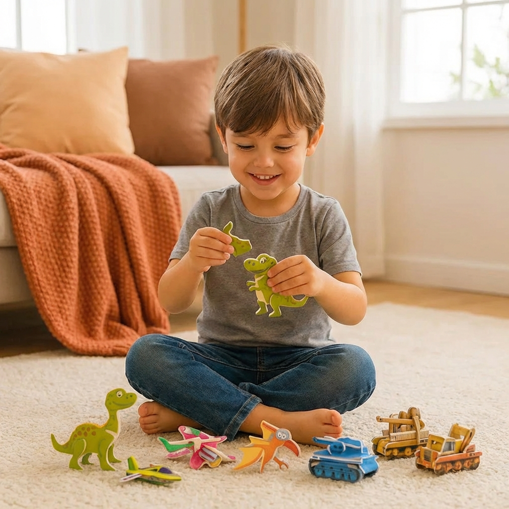 3D Cartoon Puzzle Set for Kids