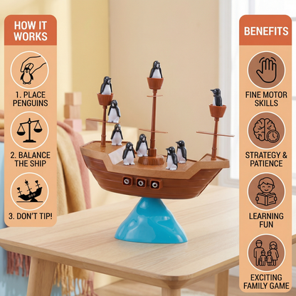 Penguin Pirate Ship Balance Game