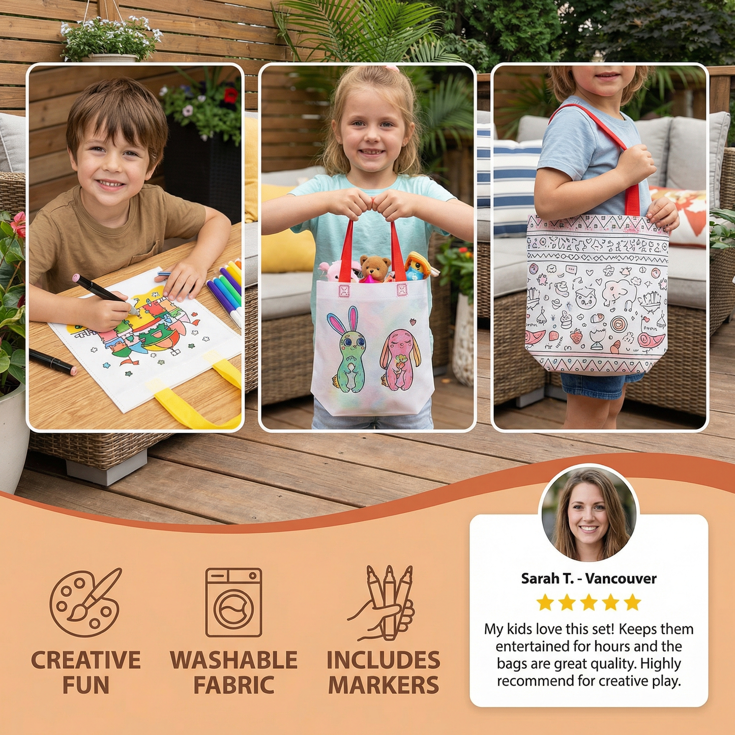 Children's Craft and Painting Bag Set with Pens