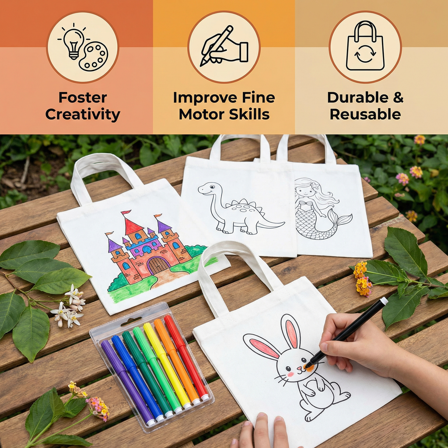 Children's Craft and Painting Bag Set with Pens