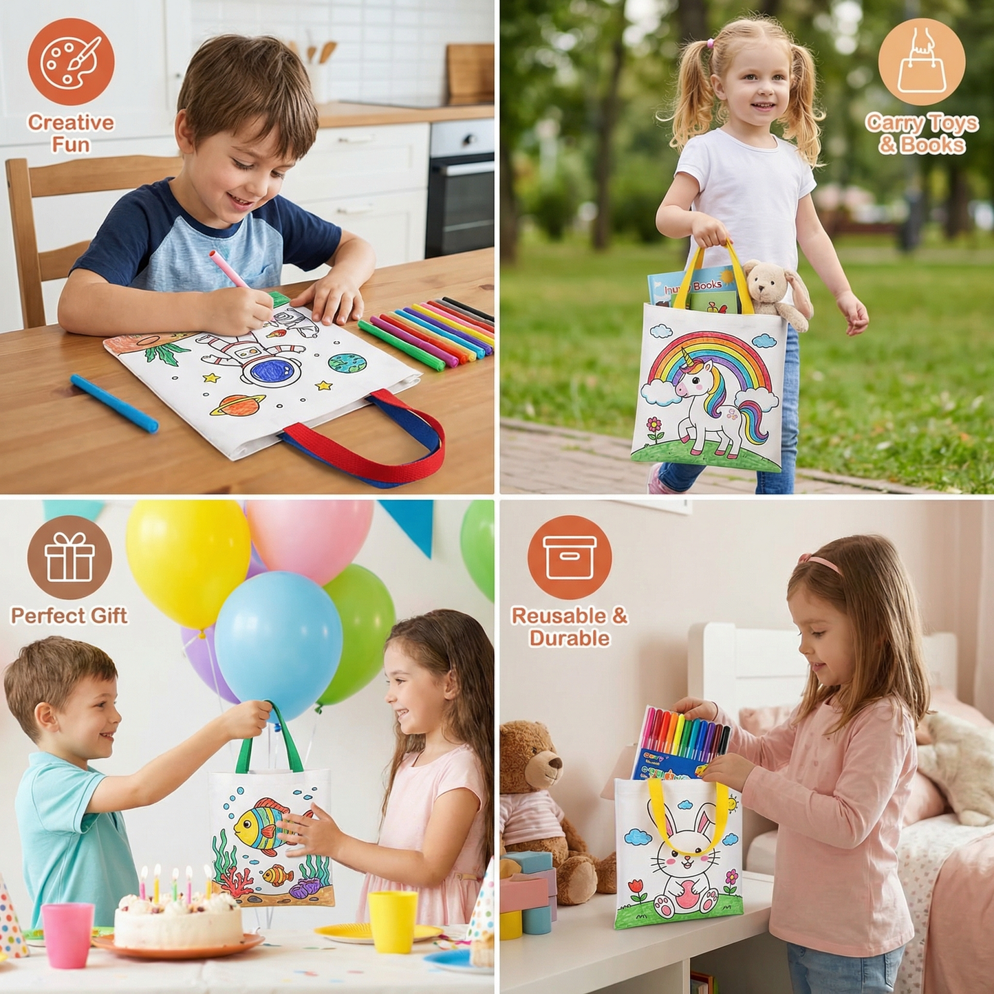 Children's Craft and Painting Bag Set with Pens
