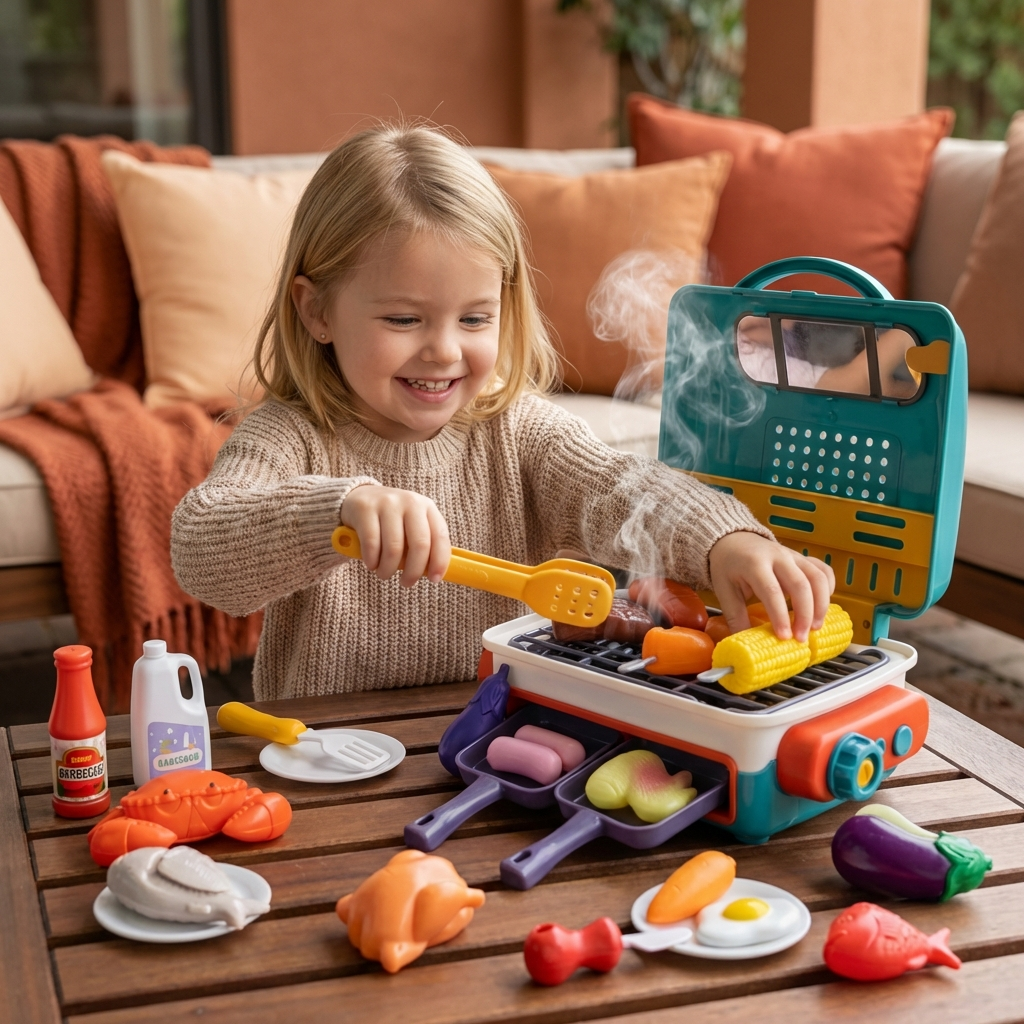 My first BBQ Grill – Children's Kitchen with Smoke Effect and Color-Changing Food
