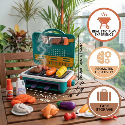 My first BBQ Grill – Children's Kitchen with Smoke Effect and Color-Changing Food