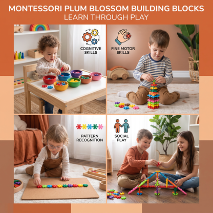 Montessori Plum Blossom Building Block Set