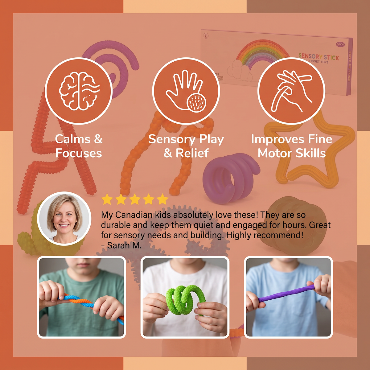 Sensory Fidget Sticks – Soothing Twisty Toys for Stress Relief