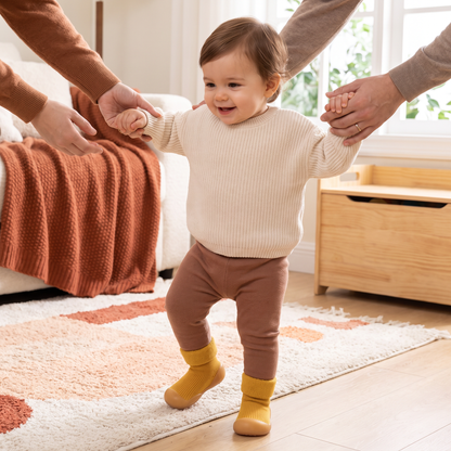Warm Baby Walking Sock Shoes with Soft Non-Slip Soles