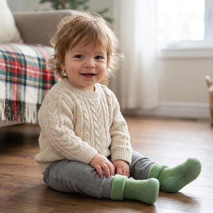 Warm Baby Walking Sock Shoes with Soft Non-Slip Soles