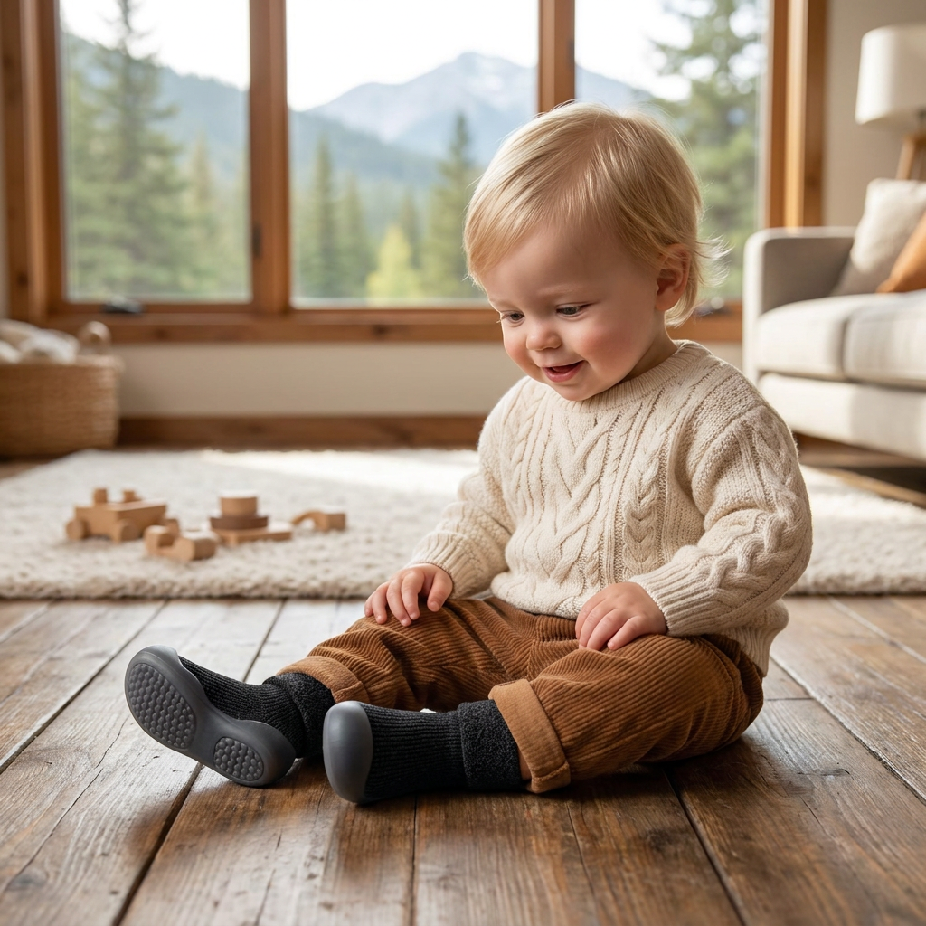 Warm Baby Walking Sock Shoes with Soft Non-Slip Soles