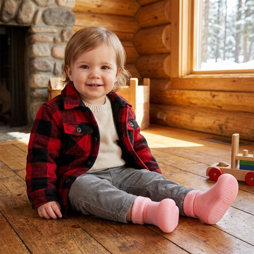 Warm Baby Walking Sock Shoes with Soft Non-Slip Soles
