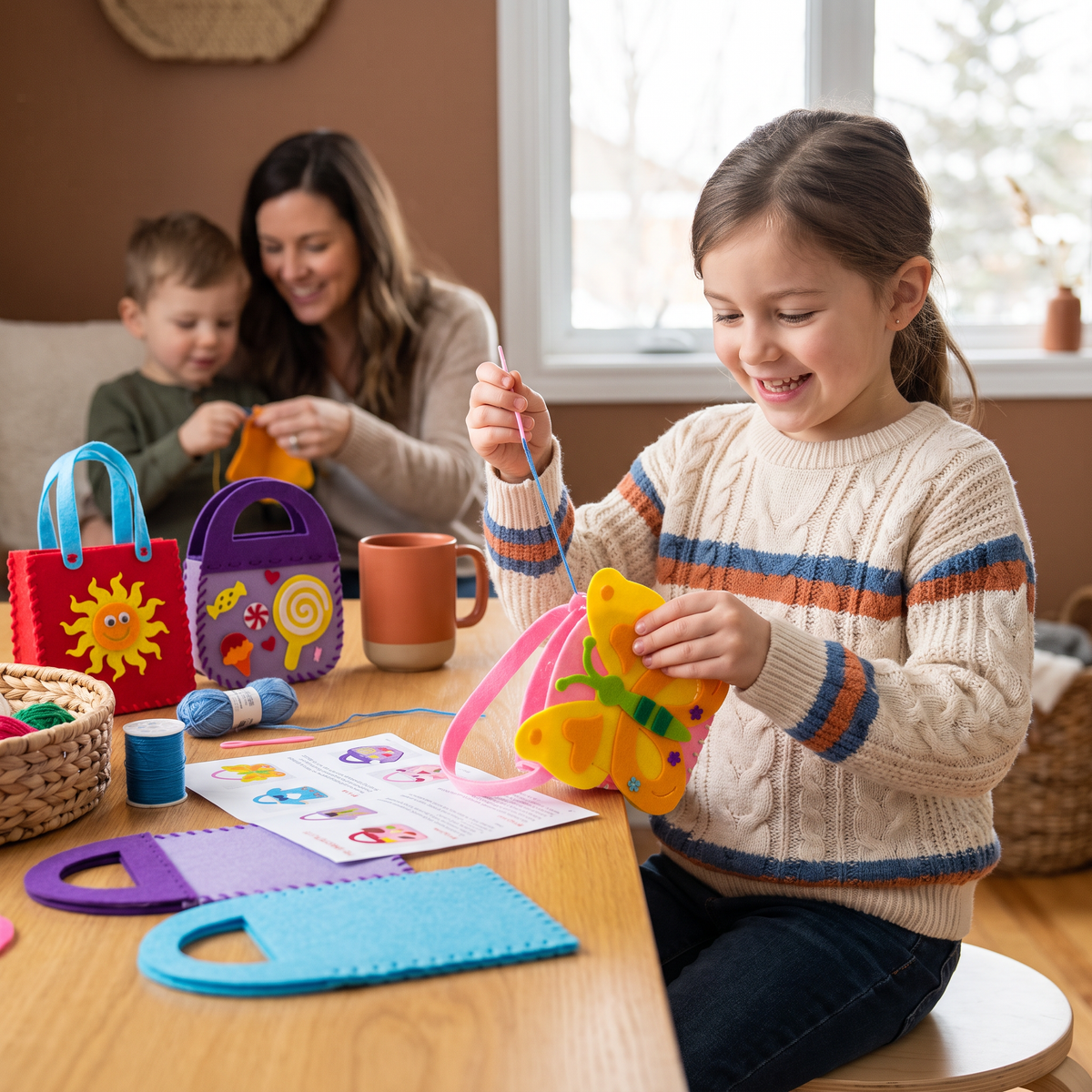 DIY Cute Felt Handbag Sewing Craft Kit for Kids