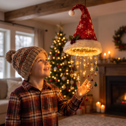 Christmas Santa Hat Lights with LED String Decorations