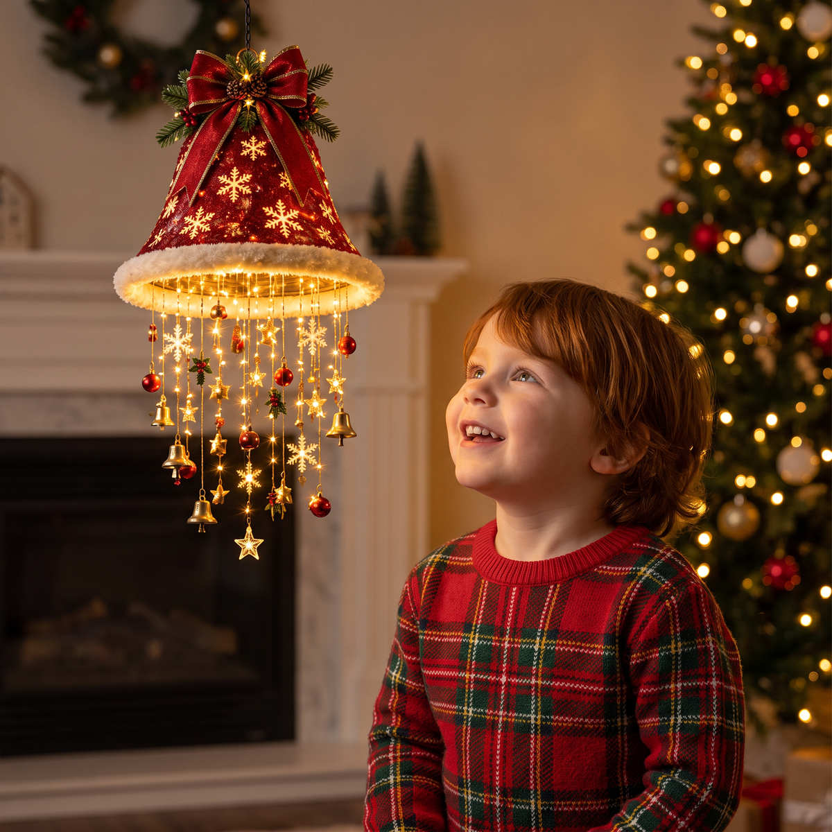 Christmas Santa Hat Lights with LED String Decorations