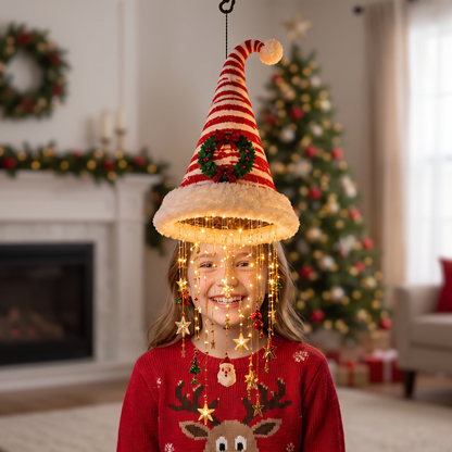 Christmas Santa Hat Lights with LED String Decorations