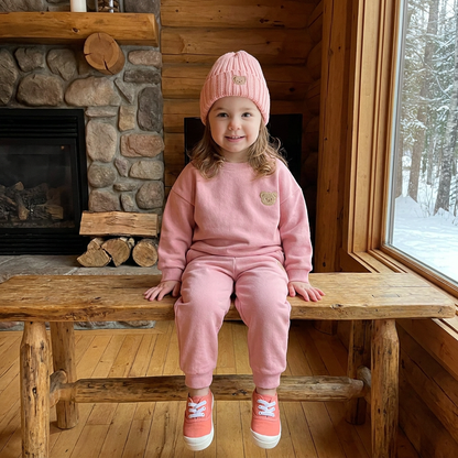 Baby Outfit with Embroidered Bear Sweatshirt & Matching Sweatpants