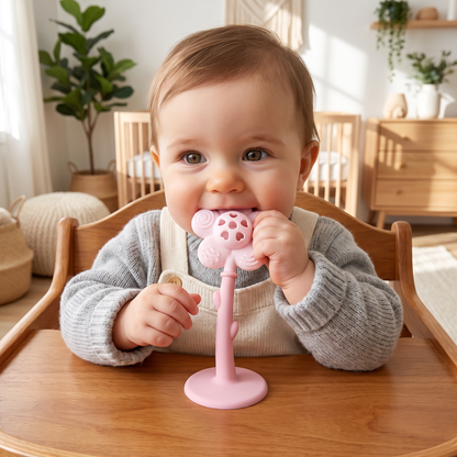 2-in-1 Sunflower Baby Teether & Rattle with Suction Base