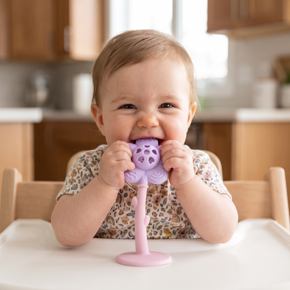 2-in-1 Sunflower Baby Teether & Rattle with Suction Base