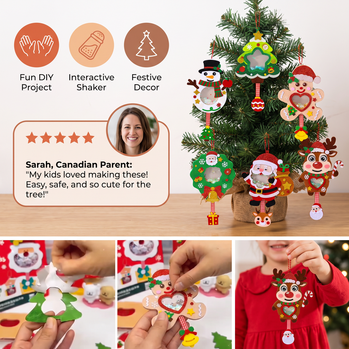 DIY Christmas Shaker Ornament Craft Kit for Kids