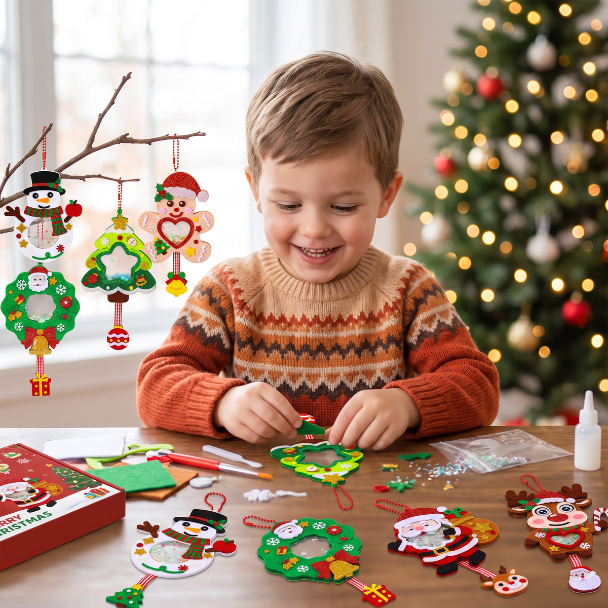DIY Christmas Shaker Ornament Craft Kit for Kids