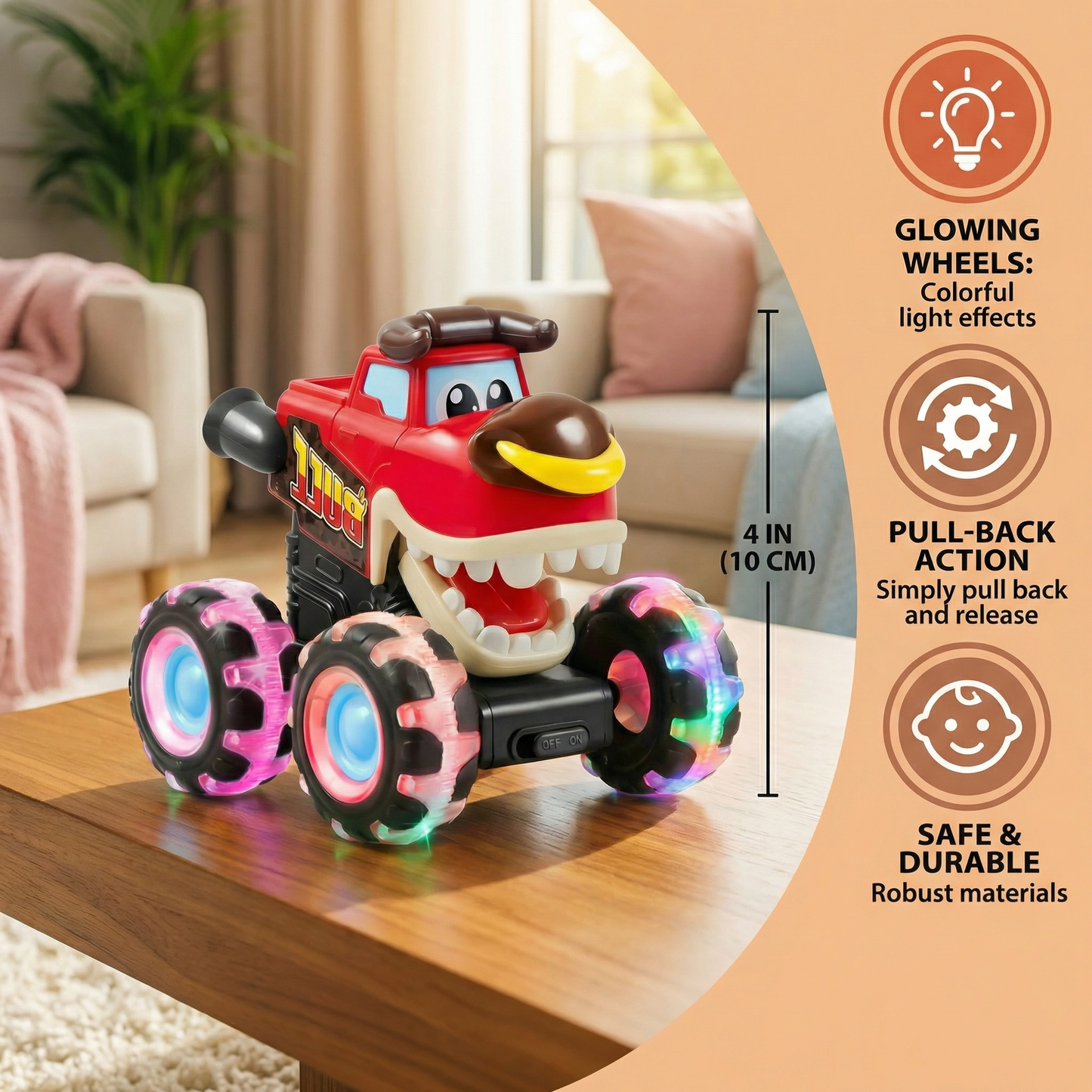 Glowing Monster Truck Toy Cars