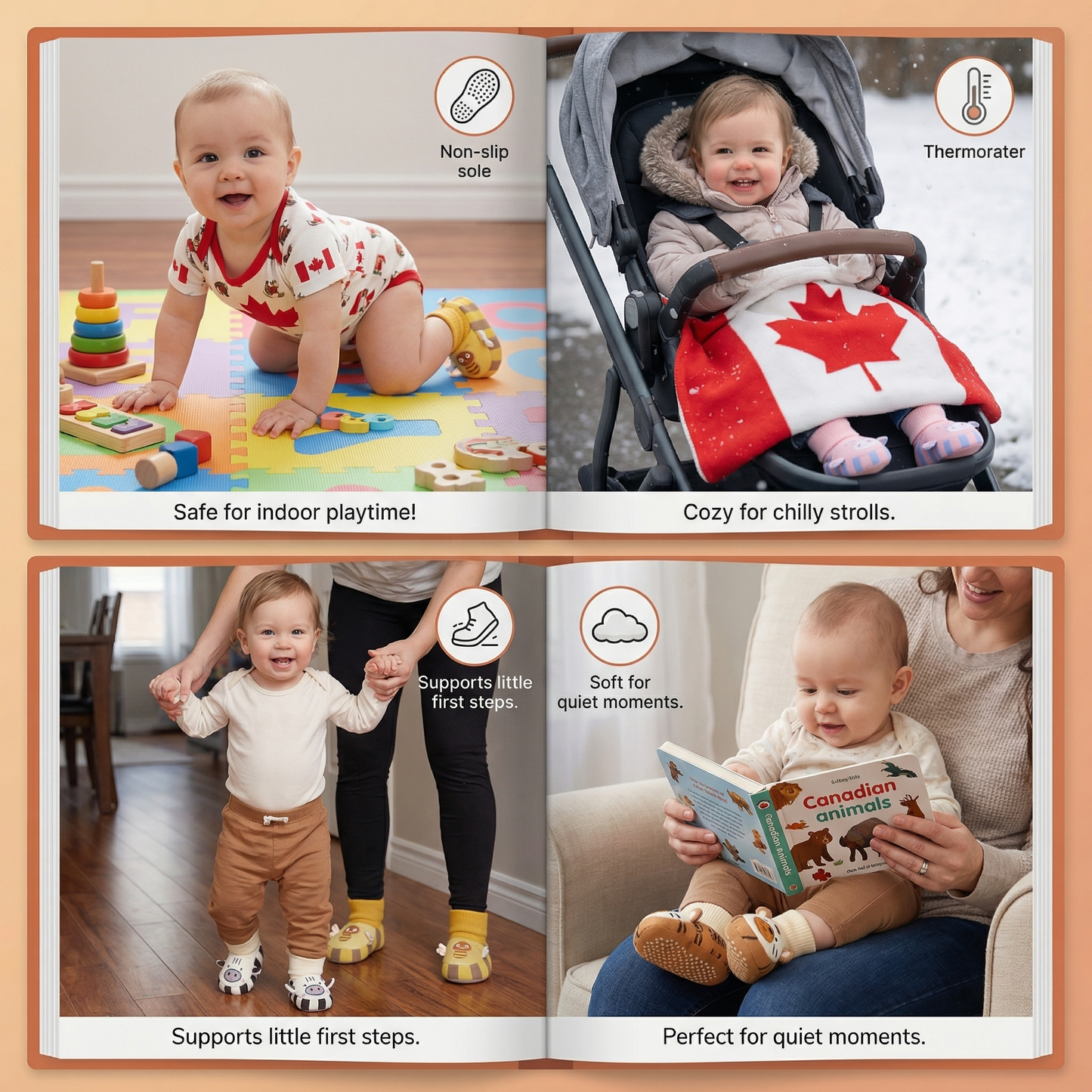 Cuddly soft baby sock shoes – Warm, non-slip & comfortable