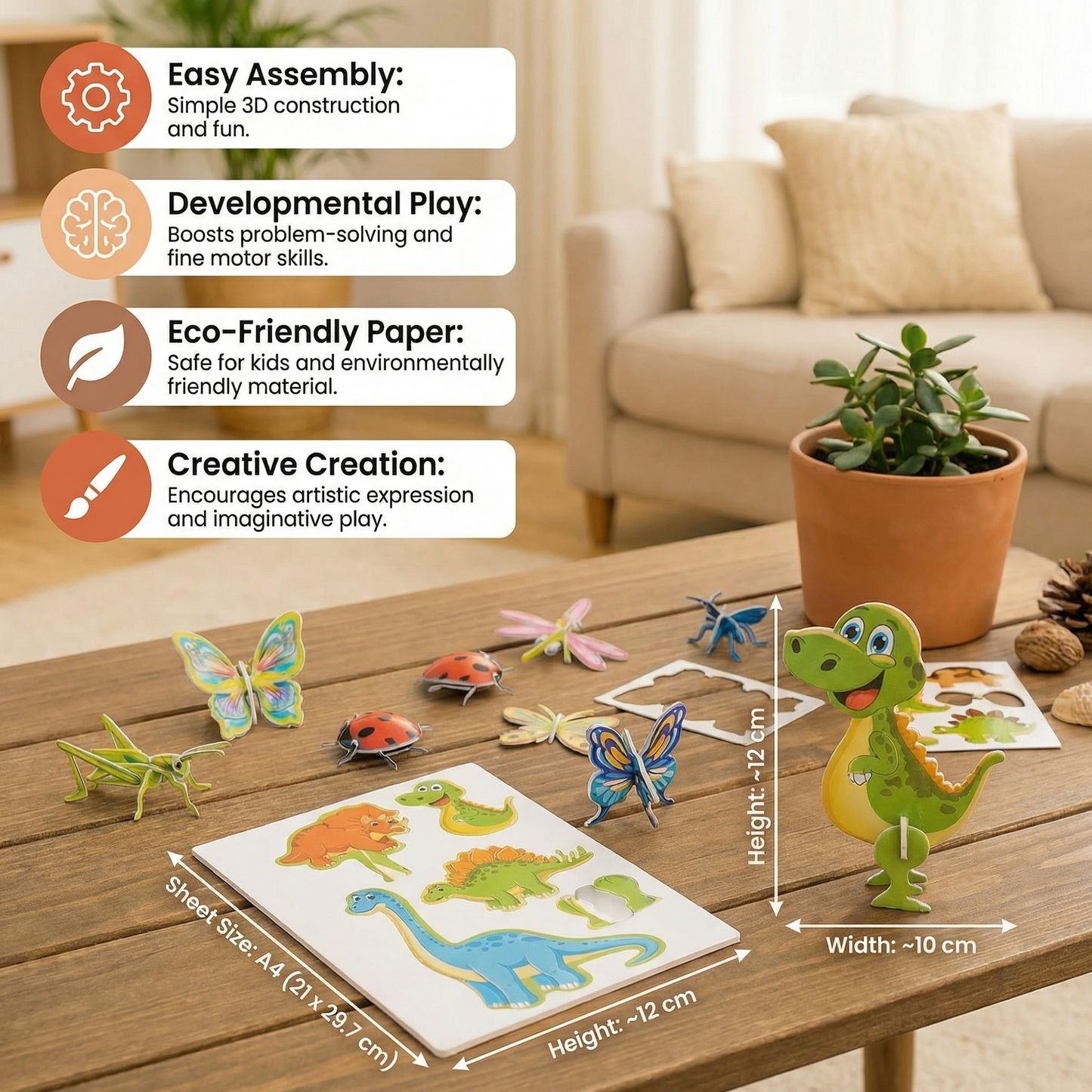 3D Cartoon Puzzle Set for Kids