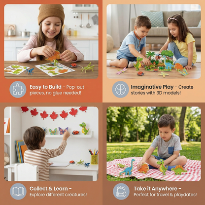 3D Cartoon Puzzle Set for Kids